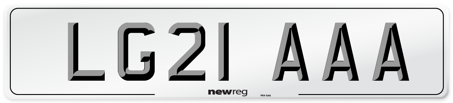 LG21 AAA Number Plate from New Reg